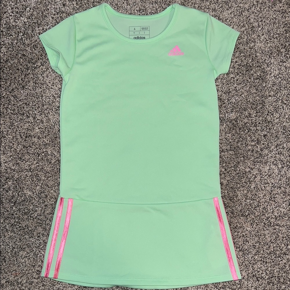 adidas Mint Green and Pink Kids Casual Dress